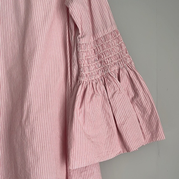 Zara bell sleeve mini dress medium pink stripe - Picture 6 of 6